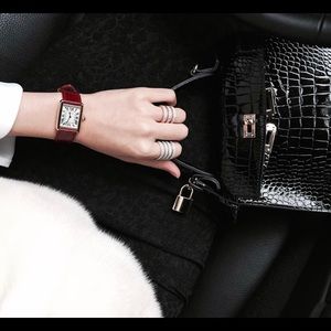 Mini croco cross and clutch bag